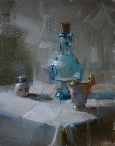 Daily Paintworks - "Shower in Cool Light" - Origin...