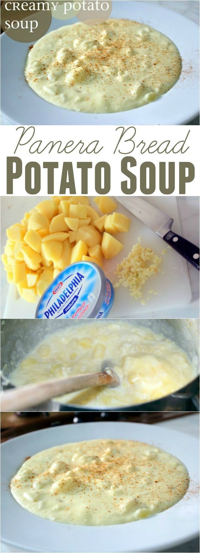 Copy Cat Panera Bread Potato Soup ~ Super simple,...