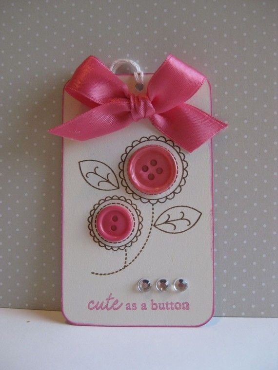 Gift Tag cute as a button