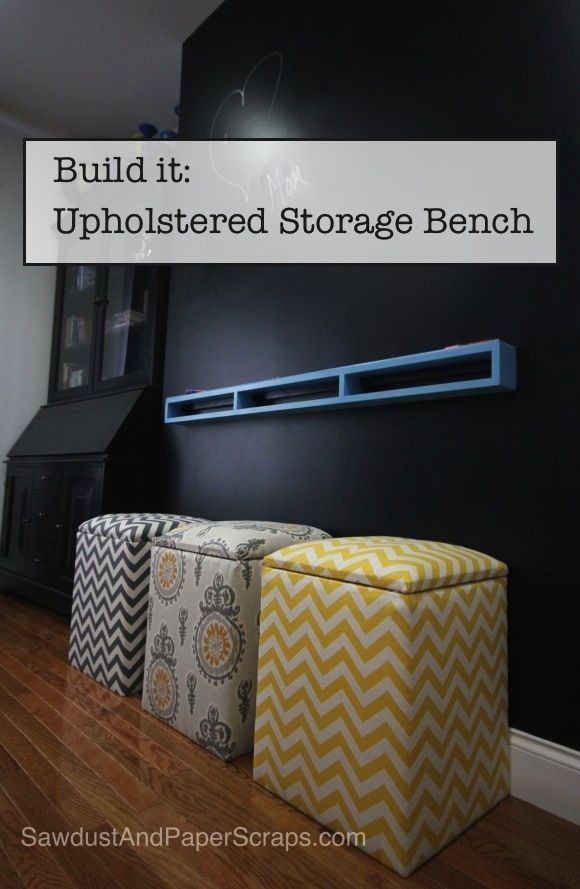 Build it:  DIY Upholstered Storage Bench- 1-TO GO...