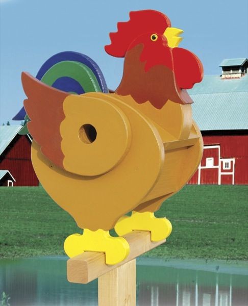 19-W3518 - Rooster Birdhouse Woodworking Plan