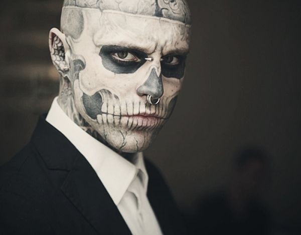 he's sort of beautiful. rick genest is instantly m...