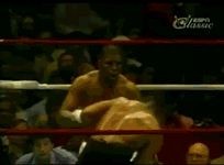 Mike Tyson dodges 7 punches and delivers the left-...