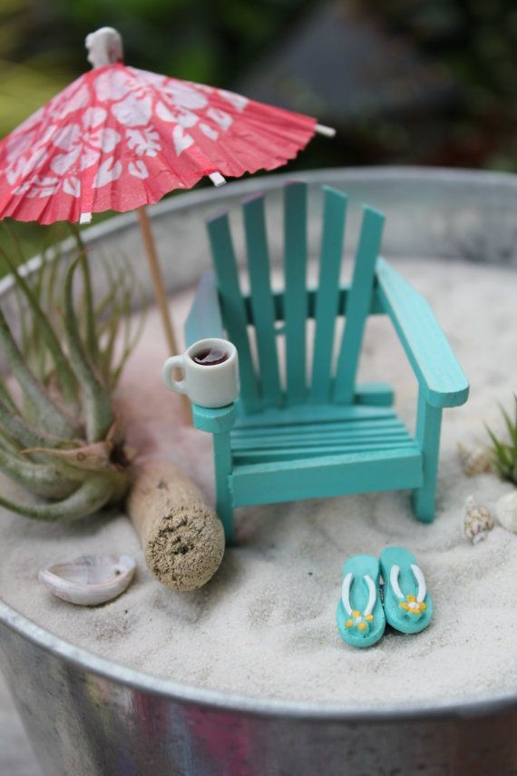 Miniature Morning on the Beach with Coffee - by La...