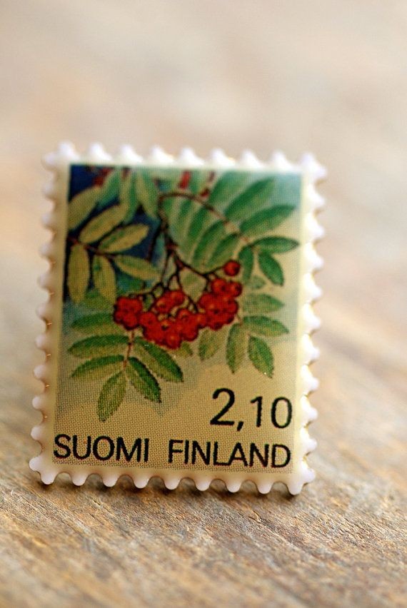 Finnish Stamp Vintage Brooch $4 - also reminds me...