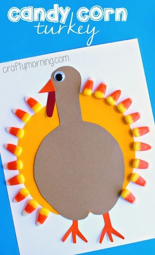 Candy Corn Turkey Craft #Thanksgiving craft for ki...