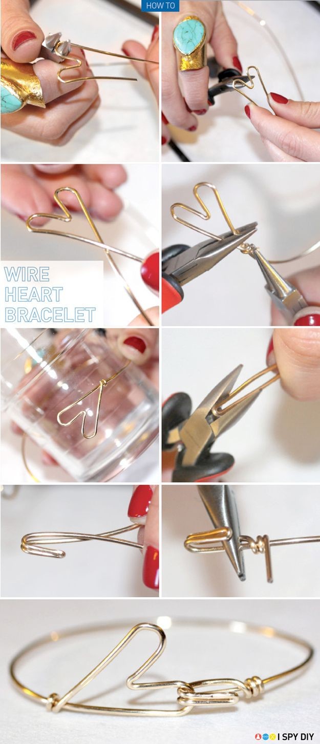 Wire Heart Bracelet | 41 Heart-Shaped DIYs To Actu...