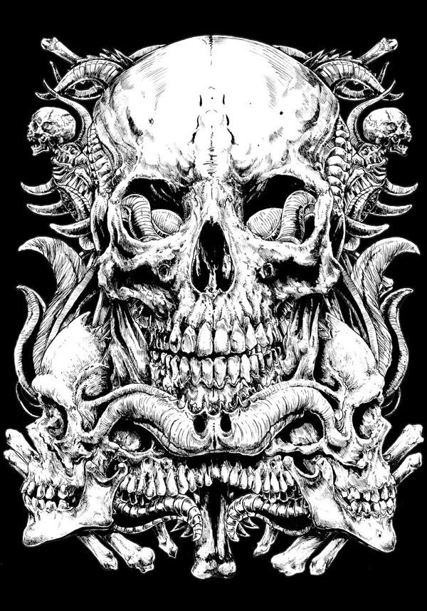 More skulls... by Rafal Wechterowicz, via Behance