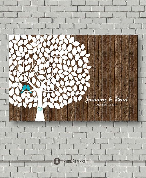 Wedding Guest Book  Wedding Tree  Signatures by le...