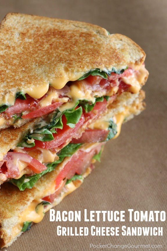 Bacon, Lettuce and Tomato Grilled Cheese Sandwich...
