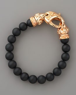 Black Onyx Spiritual Beaded Bracelet for Men with...