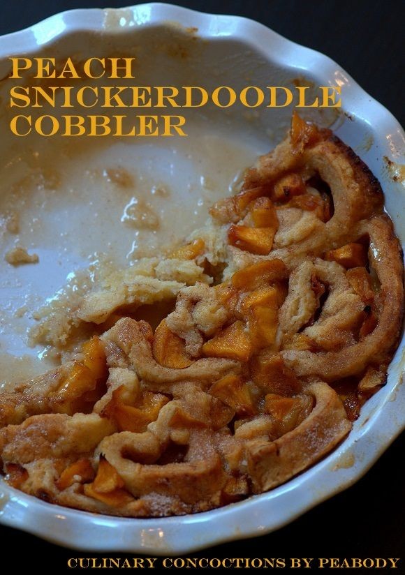 Pin this Peach Snickerdoodle Cobbler recipe now so...