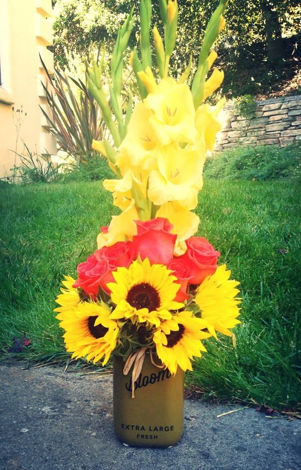 So much sunshine in this arrangement! sunflowers,...