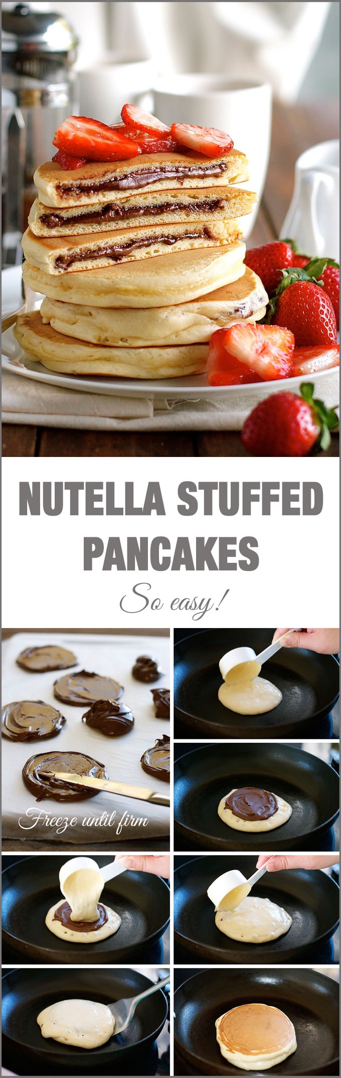Nutella Stuffed Pancakes recipe