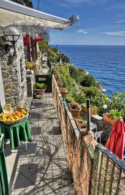 Restaurant at Corniglia's Cliff Edge, Cinque Terre...