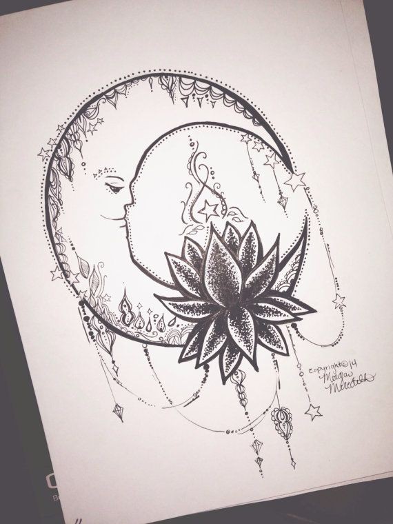 Lotus Moon by MorgansCanvas on Etsy, $5.99