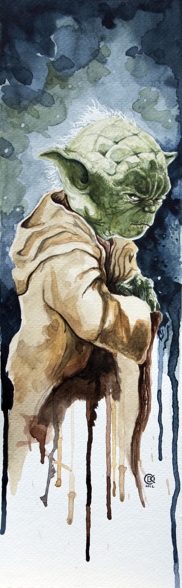 Yoda (watercolor study) | By: David Kraig, via Beh...