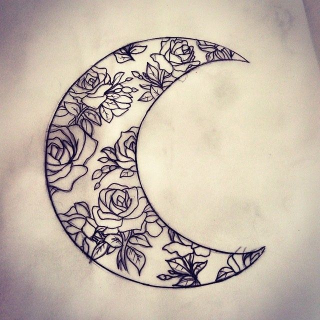 Floral Moon tattoo