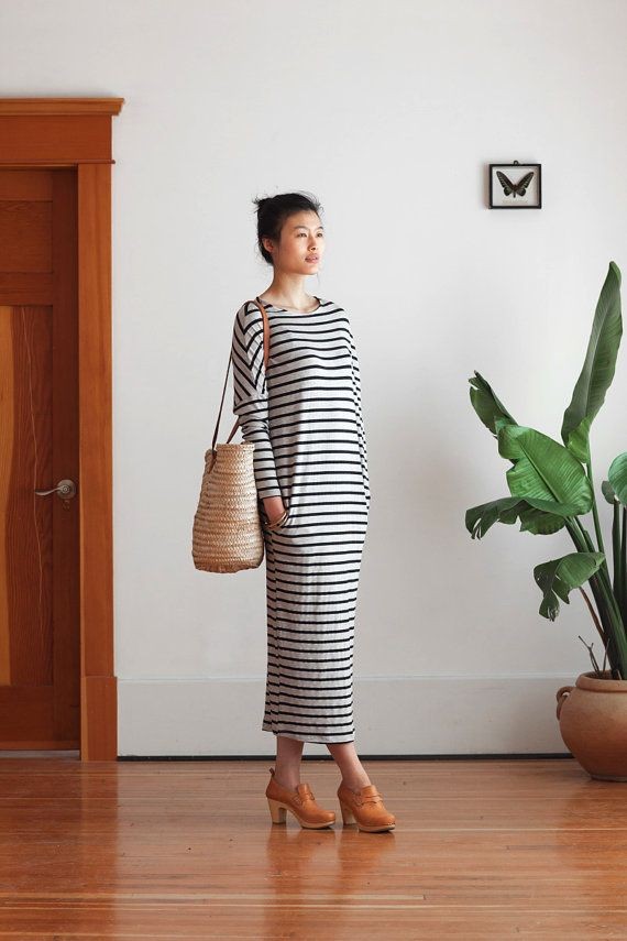 A full length dress made of bamboo material or mod...