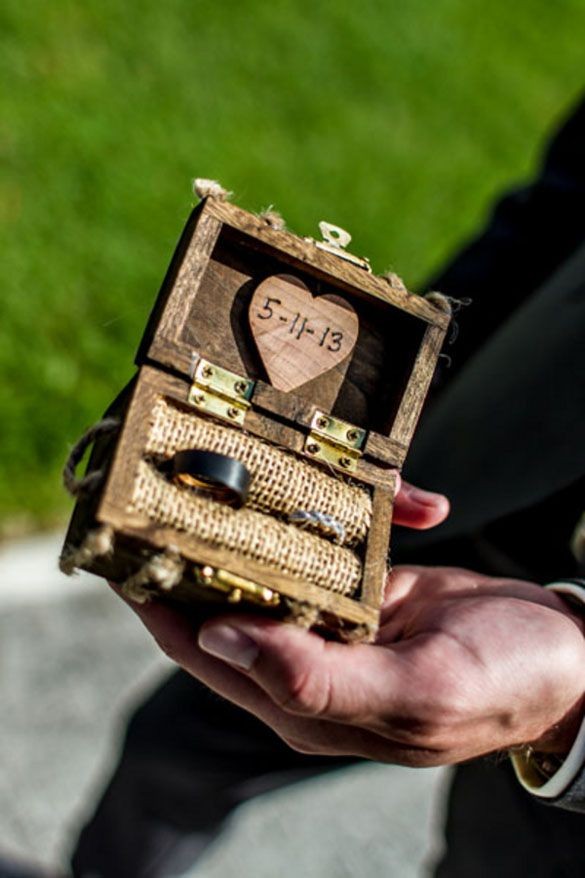 rustic wedding ring box - cute alternative to the...