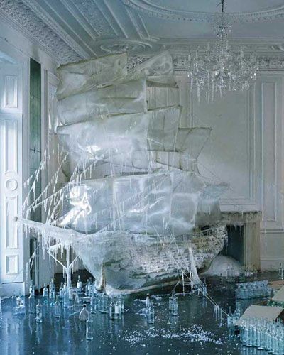 Ice ship sculpture ~ from set designer and art dir...