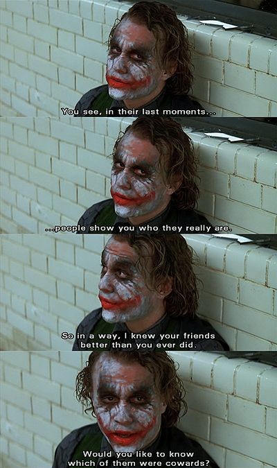 My favourite of the Joker's lines from The Dark Kn...