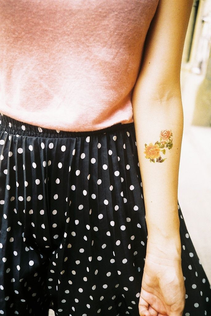 small floral tattoo. Love so much.