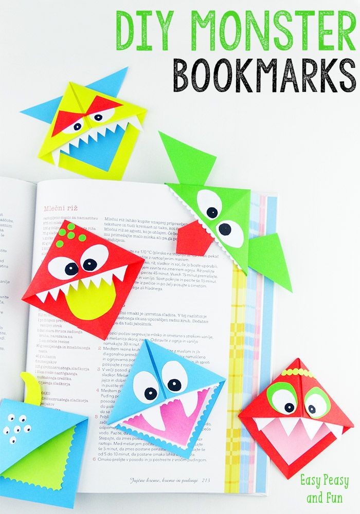 DIY Corner Bookmarks - Cute Monsters - Easy Peasy...