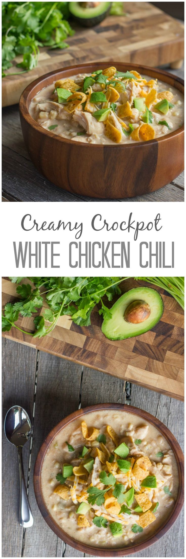 Creamy Crockpot White Chicken Chili - No Canned So...