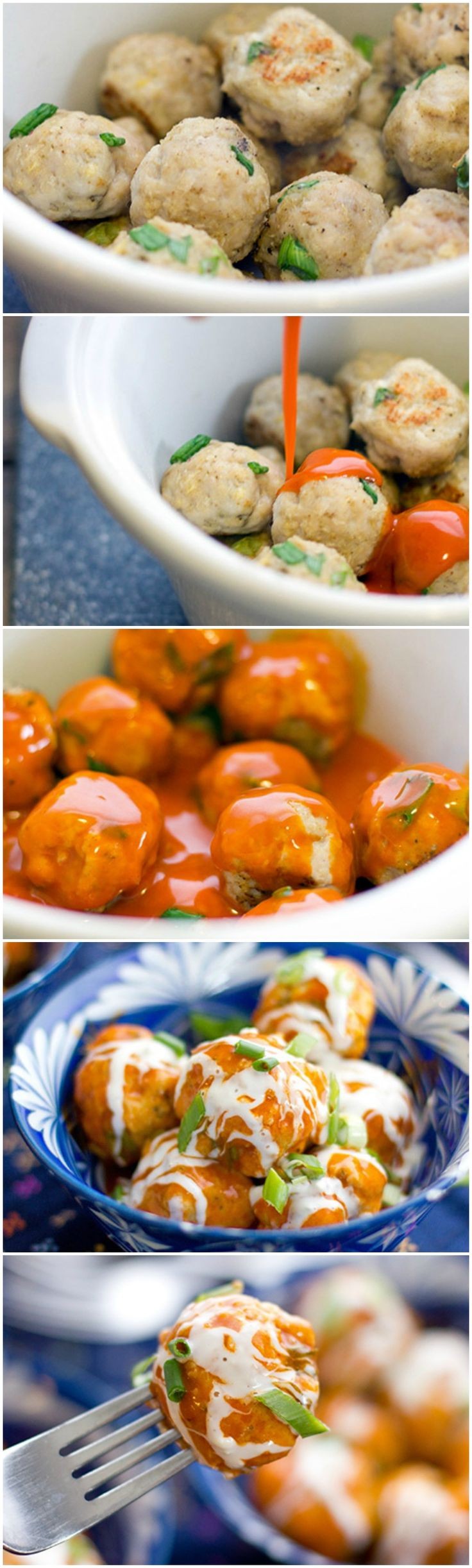 Slow Cooker Buffalo Chicken Meatballs ~ This recip...