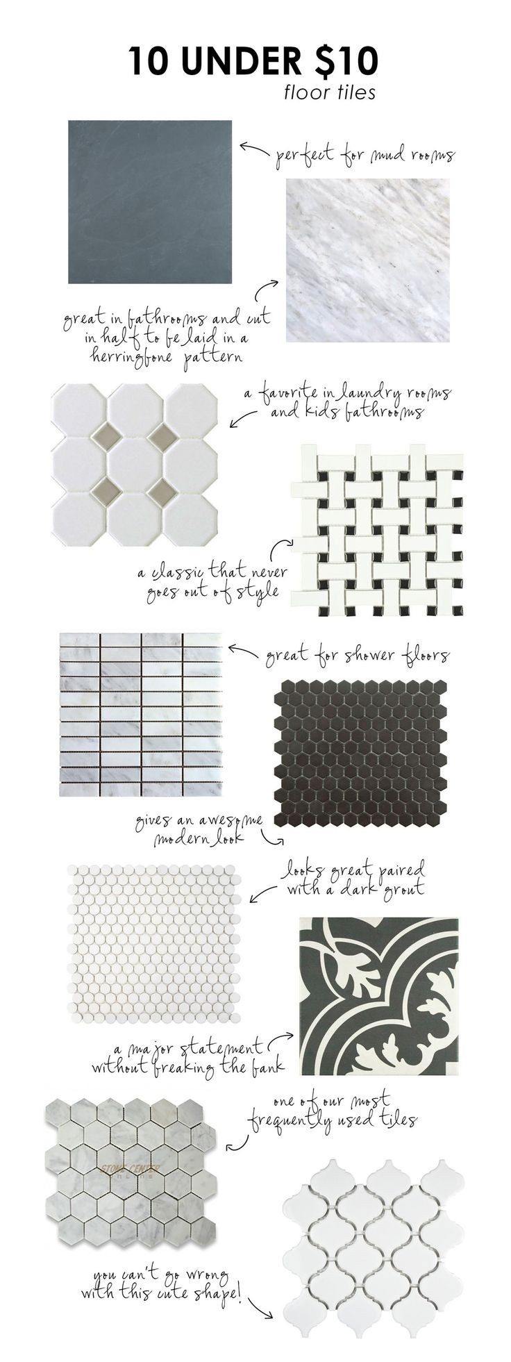 10 floor tiles under $10/sq.ft. || Studio McGee