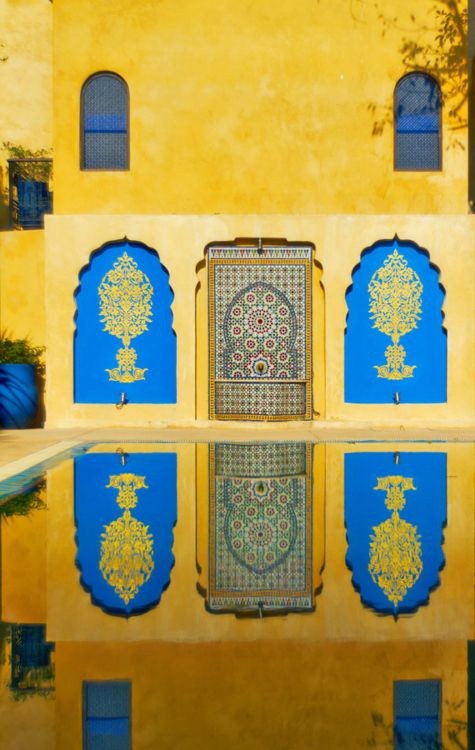 #ColorCrush: cobalt blue + bright yellow. Moroccan...