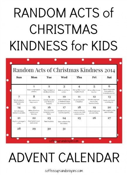 Free Printable Random Acts of Christmas Kindness A...
