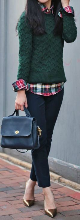 Layer your plaid shirt under a sweater and let the...