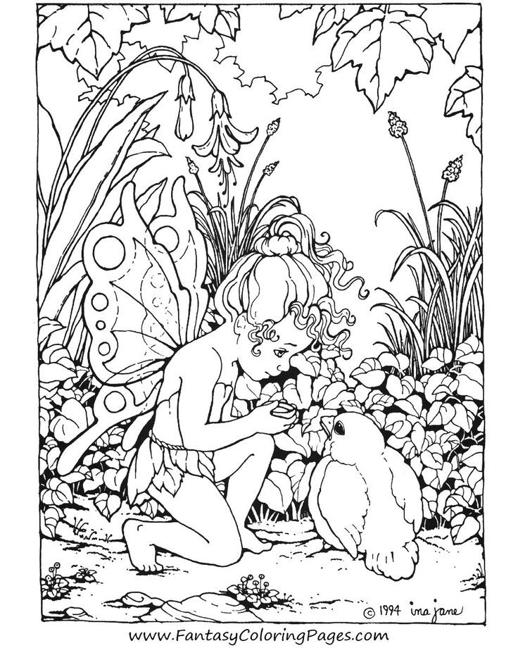 Detailed Fairy Coloring Pages For Adults
