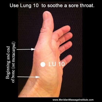 Cure a sore throat with this acupressure point. &g...