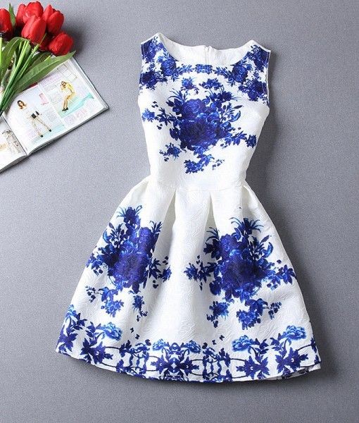 A-Line Printing Sleeveless Casual Dress Just order...