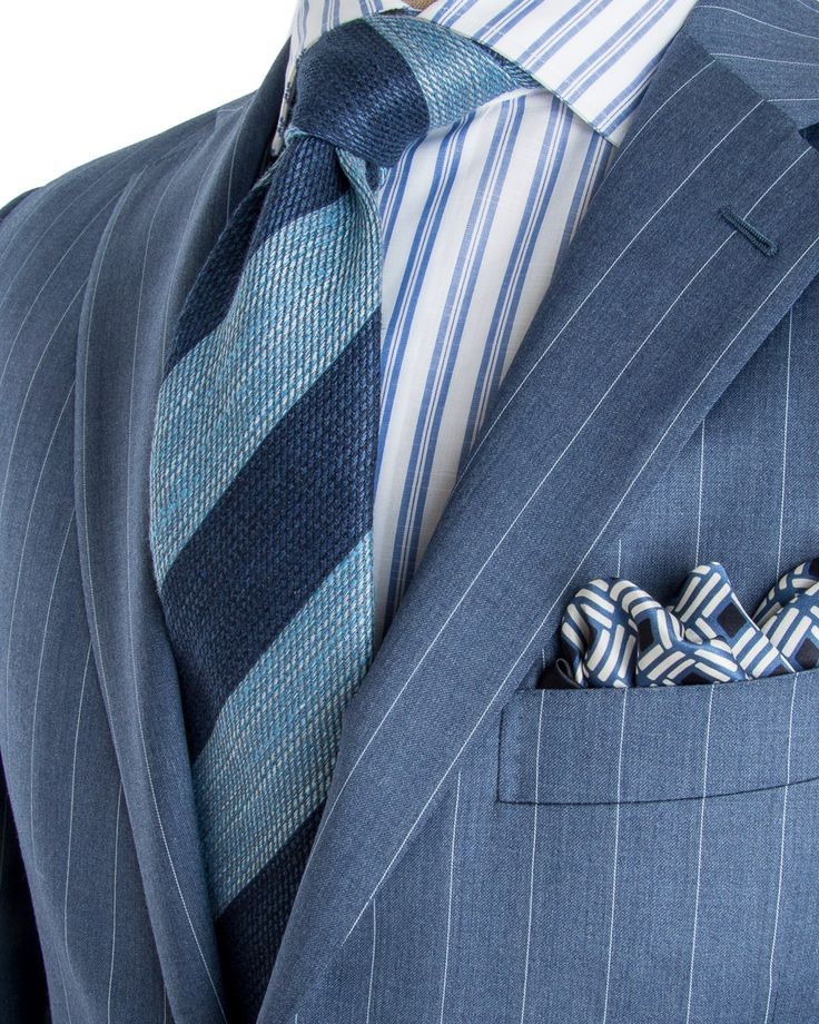 Belvest | Blue Grey Stripe Suit | Apparel | Men's
