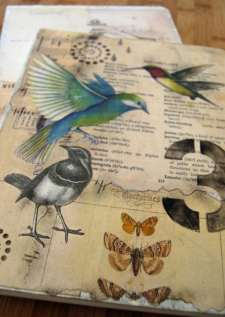 collage bird journal by Helen Wheeler-Shaw, via Fl...