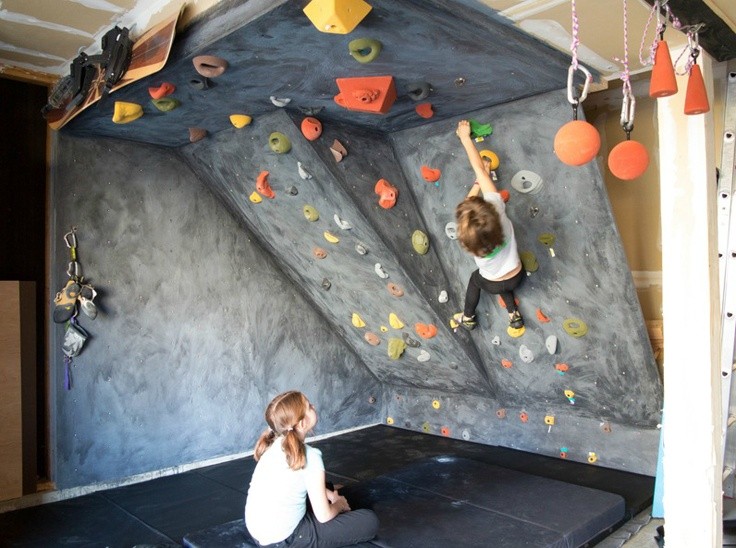 DIY rock climbing wall for kids