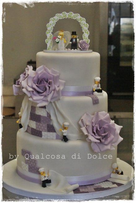 The Chef's purple LEGO wedding Cake