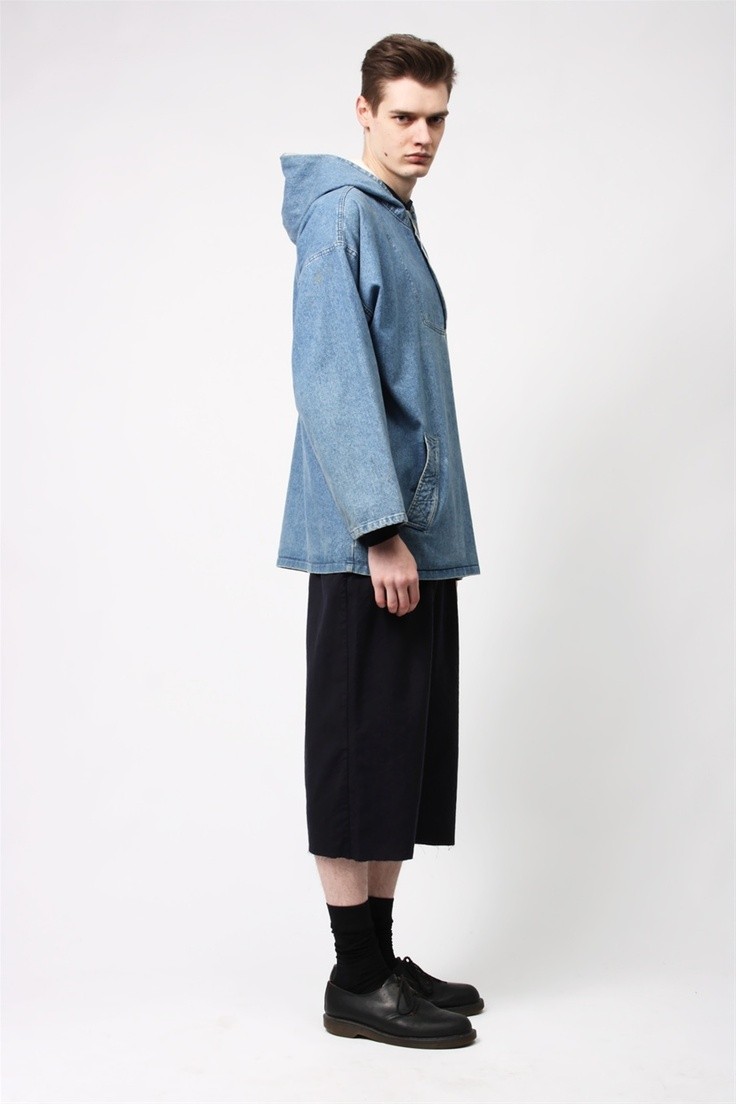 vintage overhead denim smock jacket (M/L) : Cotton...