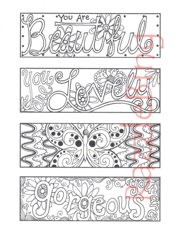 DIY Bookmark Printable Coloring Page-Zentangle ins...