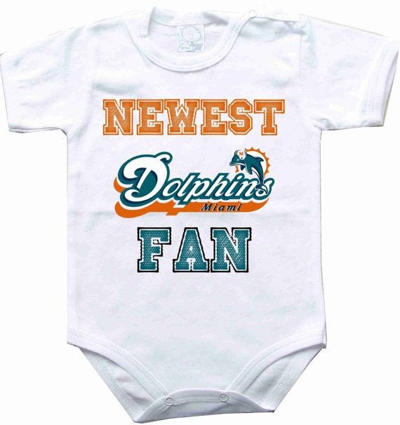 Baby bodysuit Newest fan Miami Dolphins football p...