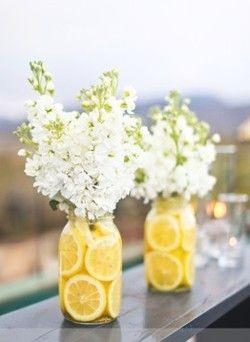 Love this - Lemons and white flowers!