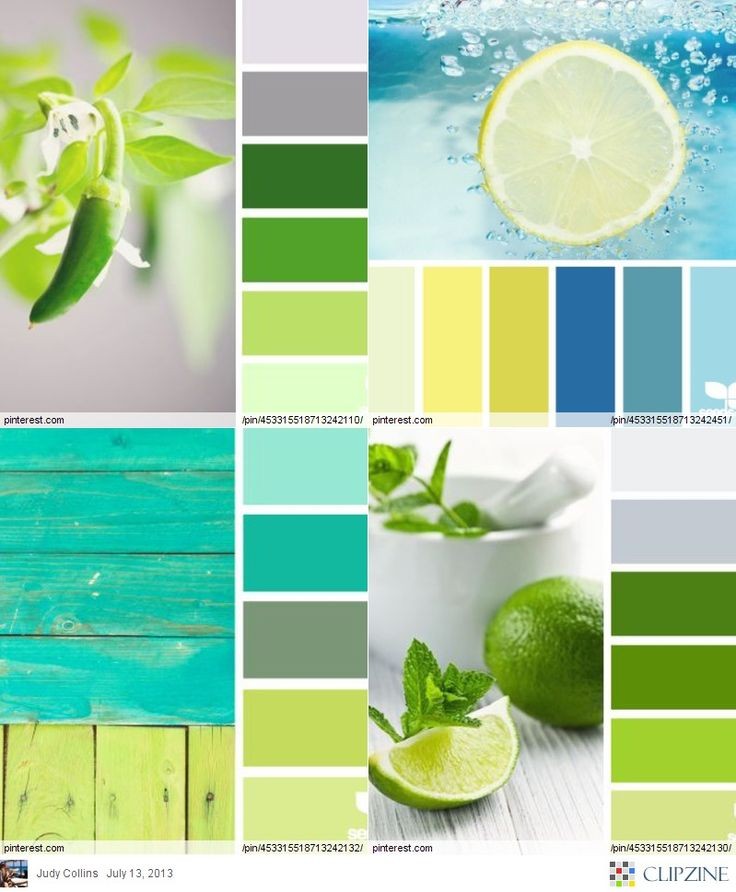 Color Palettes - crisp and cool blue, yellow, gray...