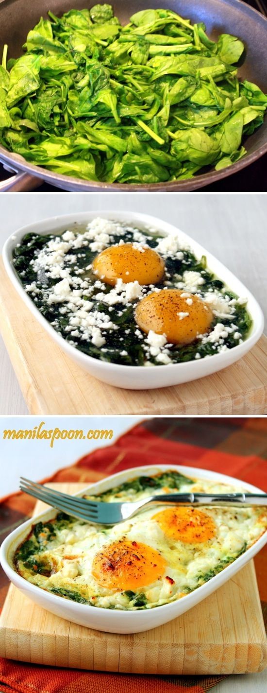 Baked Spinach & Eggs | you could throw any oth...