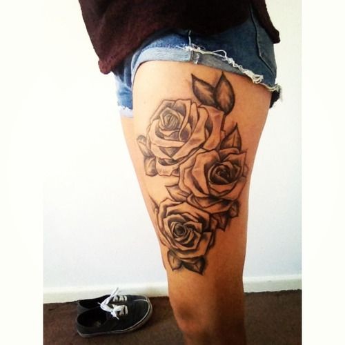floral thigh tattoos - Google Search