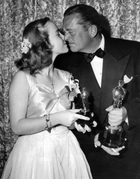 Peggy Ann Garner and James Dunn with the Oscars th...