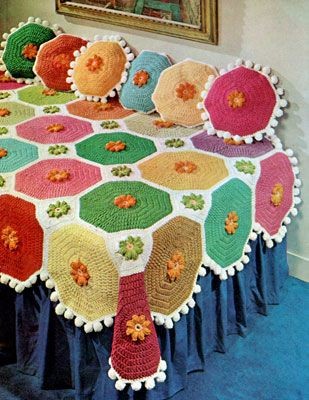 NEW! BJG Colorful Throw & Pillows crochet patt...